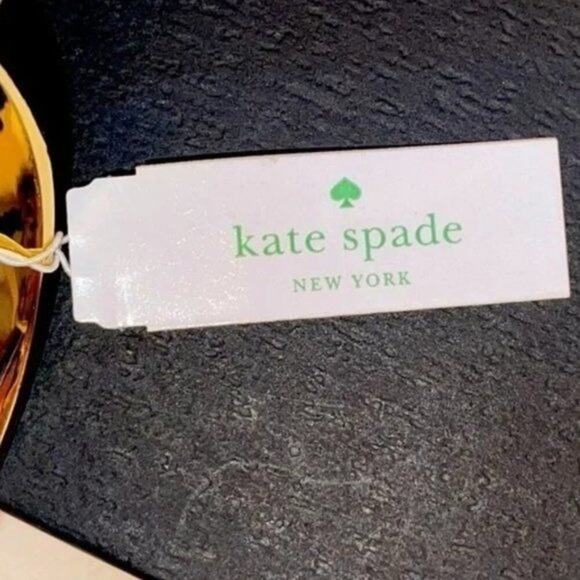 Kate Spade New York Idiom Bangle Bracelet Gold Tone Rhinestone Dotted - Picture 3 of 7